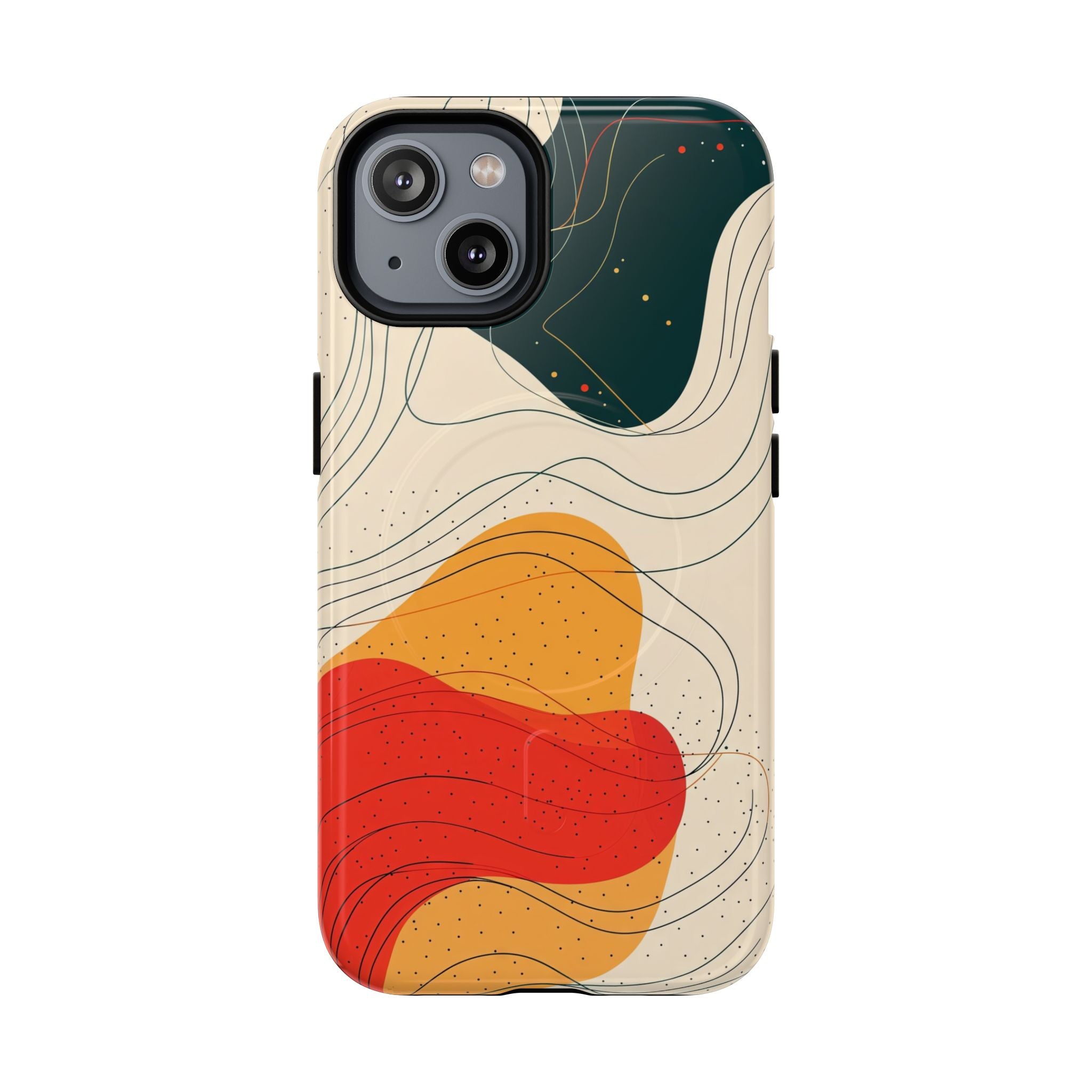 Abstract Retro Waves MagSafe iPhone Case | Colourful Modern Art