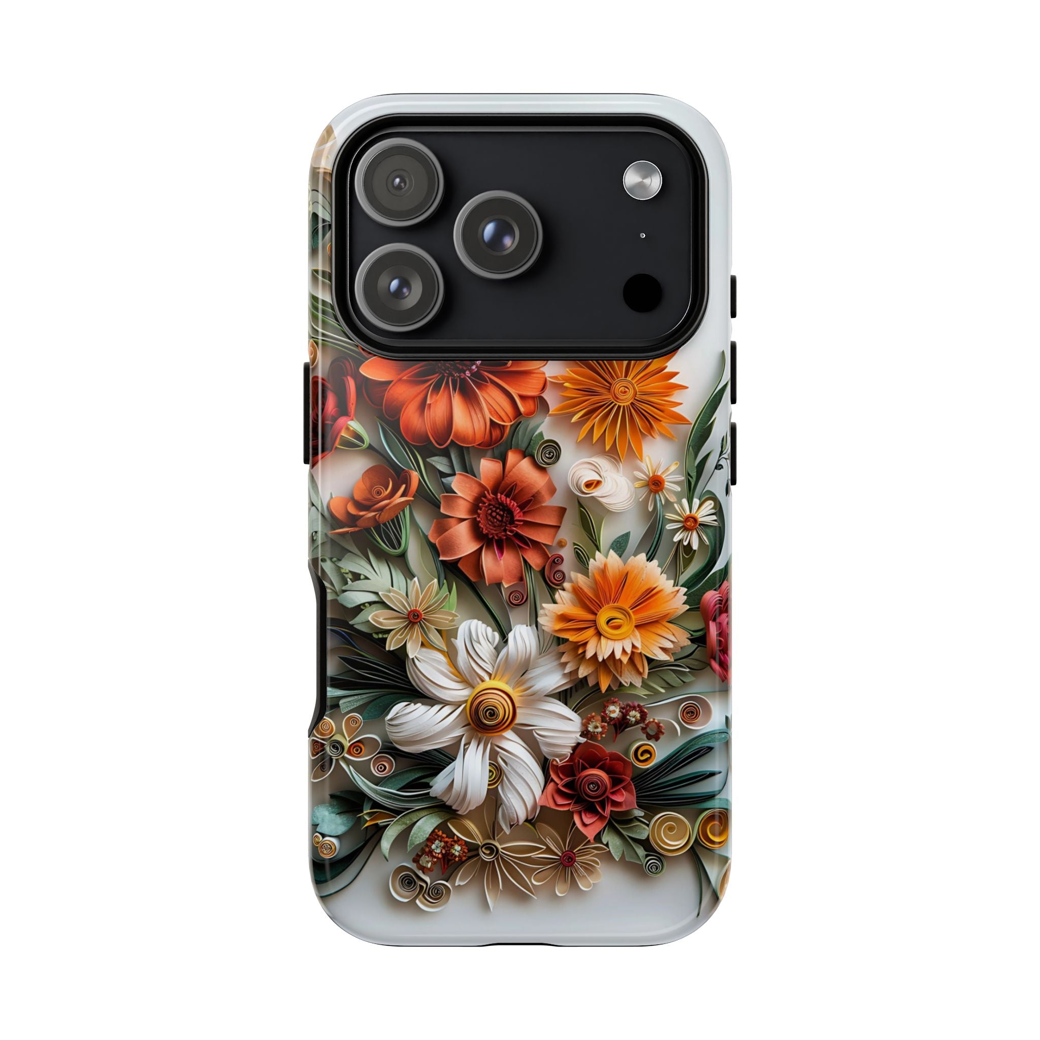 Floral Quilling Tough iPhone Case — Orange Daisy
