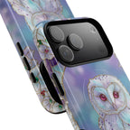 Custodia MagSafe per iPhone resistente con motivo floreale a gufo | Custodia protettiva con motivo mistico a gufo pastello