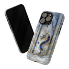 Dragon Stained Glass iPhone Case — Blue Winter Forest Protective Cover
