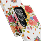 Floral Rainbow Cat Tough Samsung Galaxy Phone Case — Colorful Pilates Cat Design