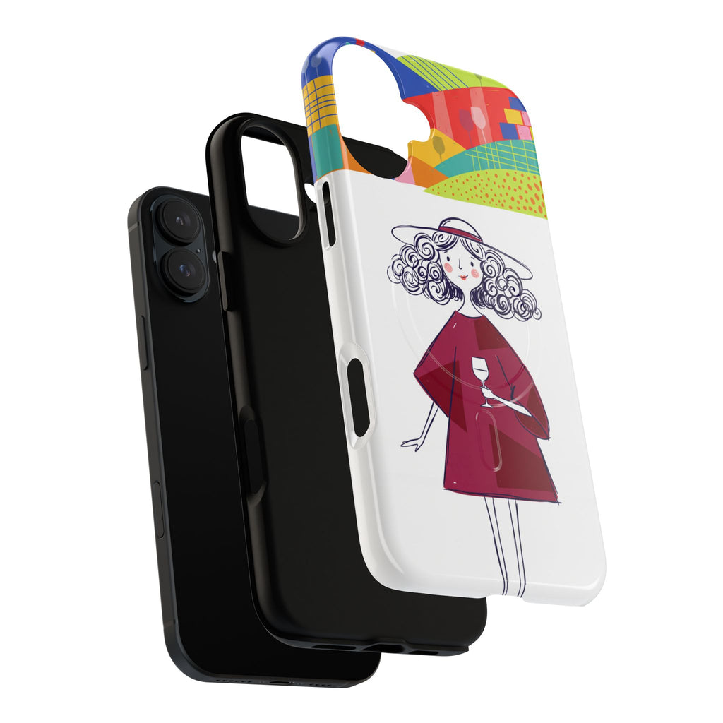Colourful Artistic Wine Lady MagSafe iPhone Case