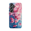 Floral Cherry Blossom Samsung Galaxy Case | Pink Blue Watercolour
