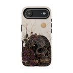 Gothic Skull iPhone Case | Dark Floral Rose Art Cover