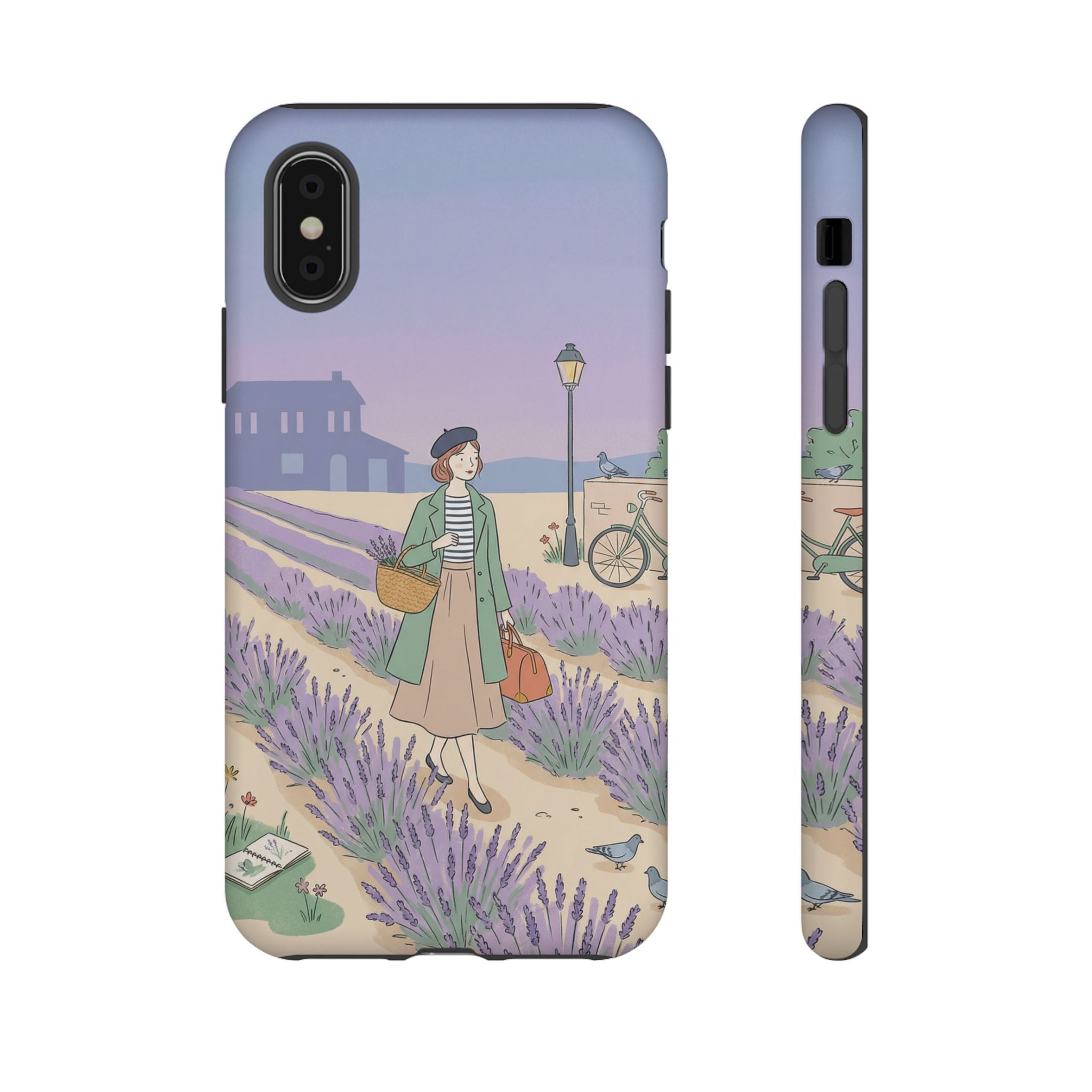Lavender Field iPhone Case | Vintage Travel Illustration Protective Case
