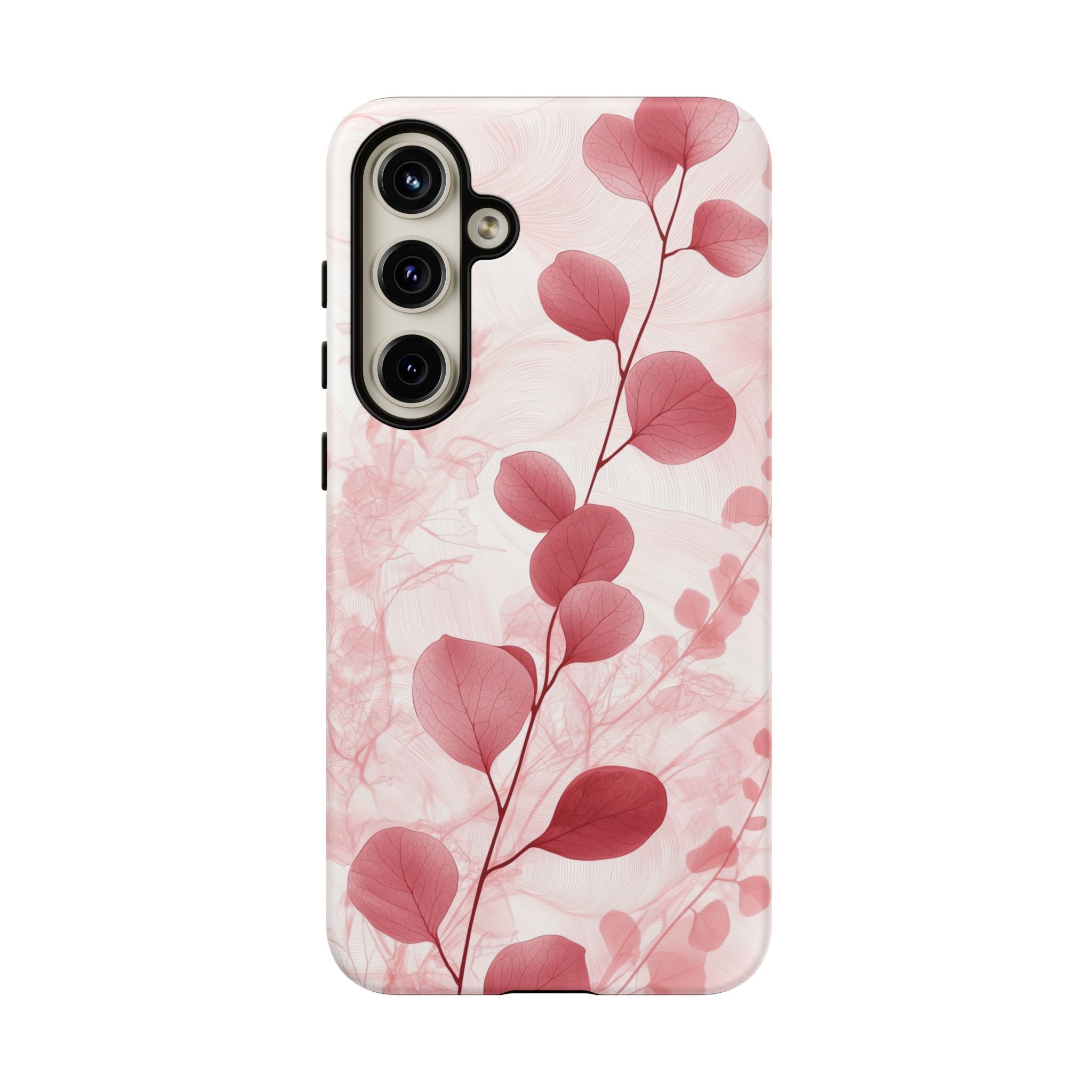 Pink Botanical Floral Eucalyptus Samsung Galaxy Phone Case