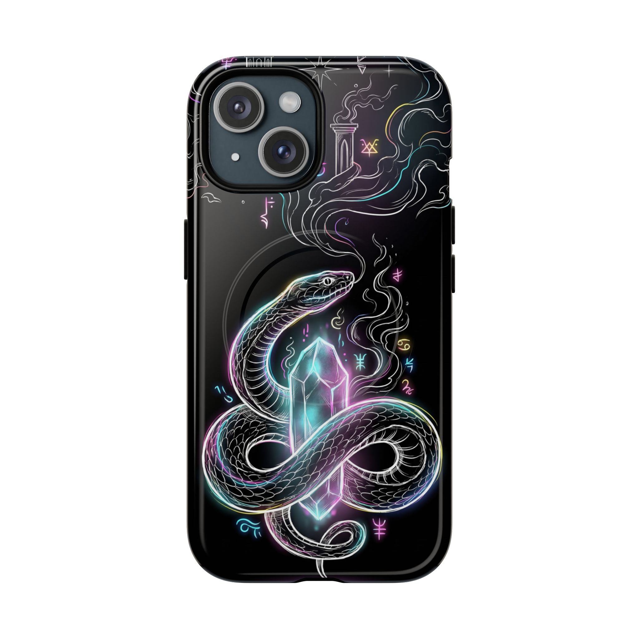 Neon Occult Mystic Snake Crystal MagSafe iPhone Case