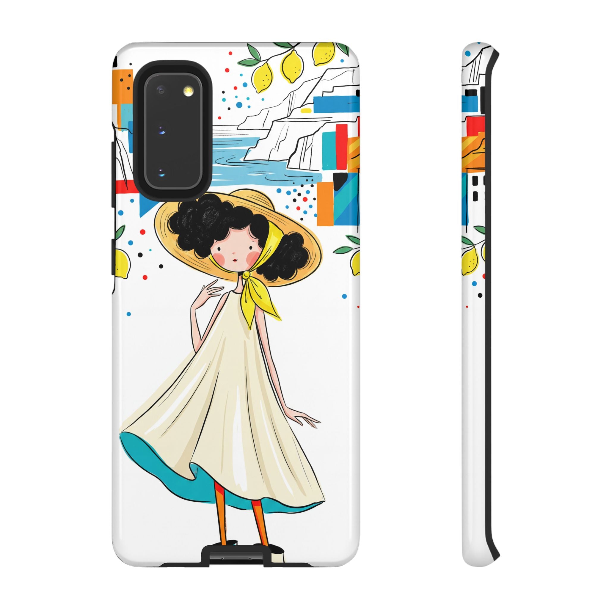 Cute Summer Girl Samsung Galaxy Phone Case | Whimsical Coastal Illustration Protective Case
