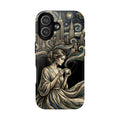 Vintage Cityscape Woman Tea Art MagSafe iPhone Case