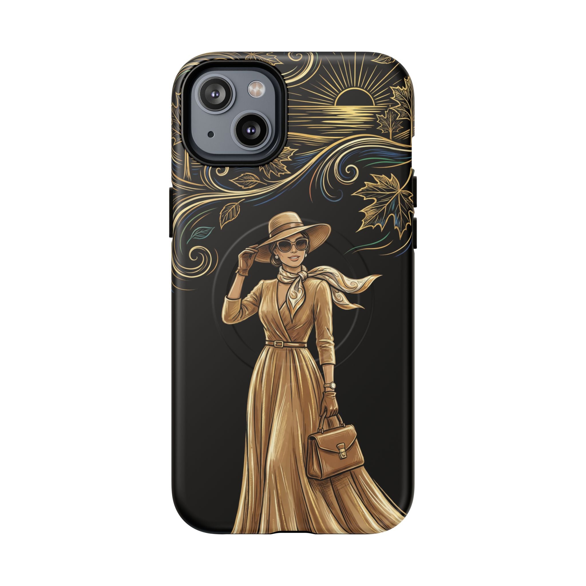 Vintage Autumn Lady MagSafe iPhone Case