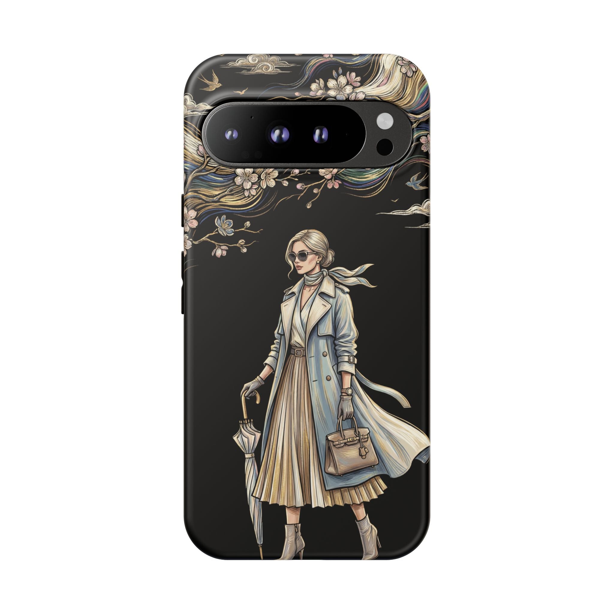 Vintage Chic Google Pixel Phone Case | Stylish Woman Illustration