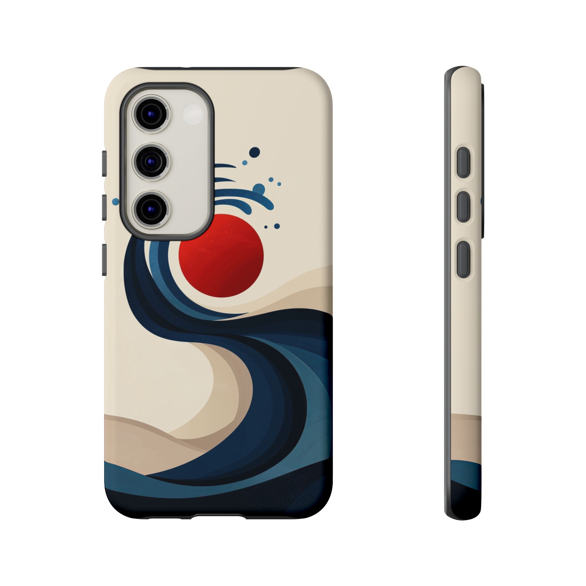 Abstract Wave Samsung Galaxy Case | Red Sun Ocean Art