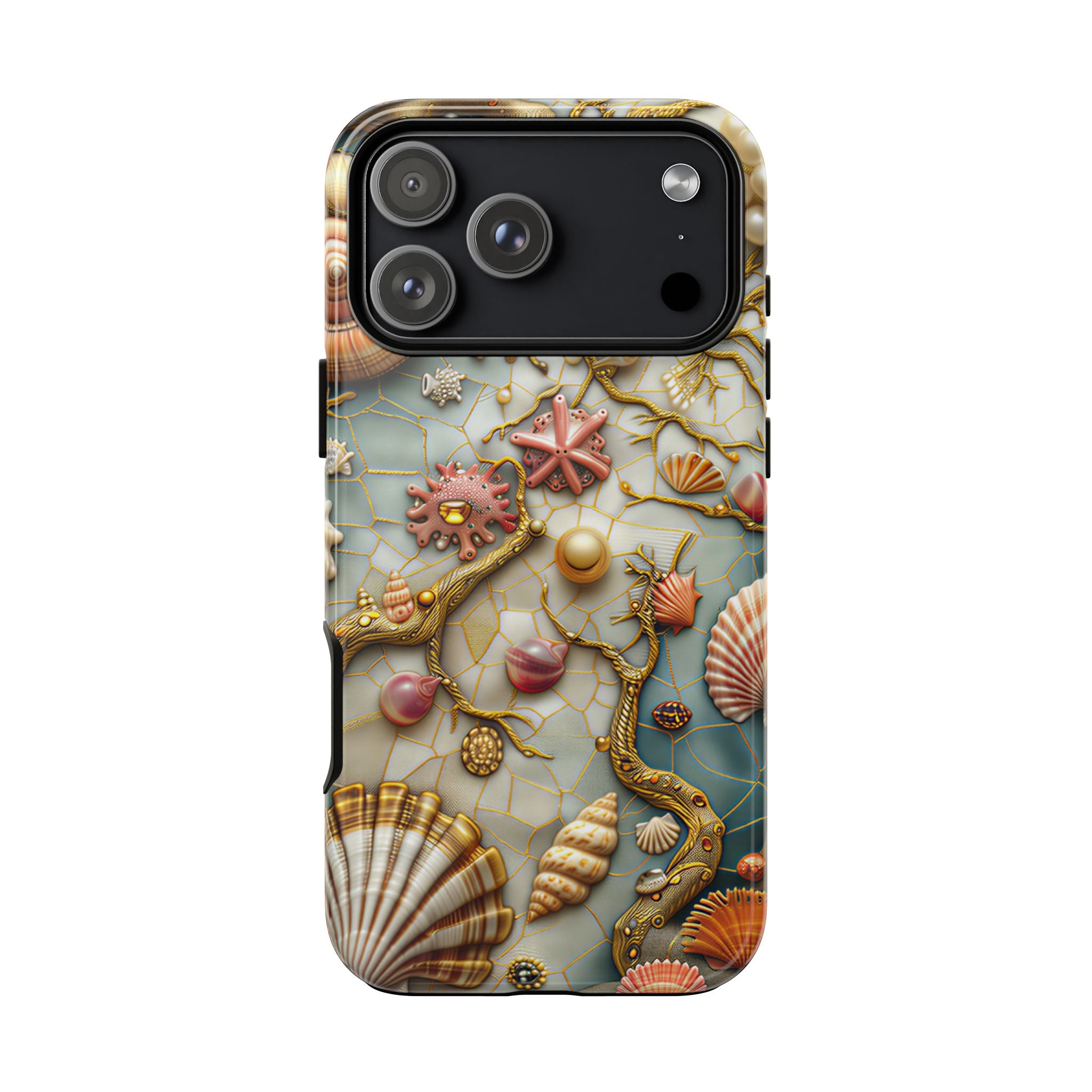 Decorative Seashell & Pearl Beach Design iPhone Case