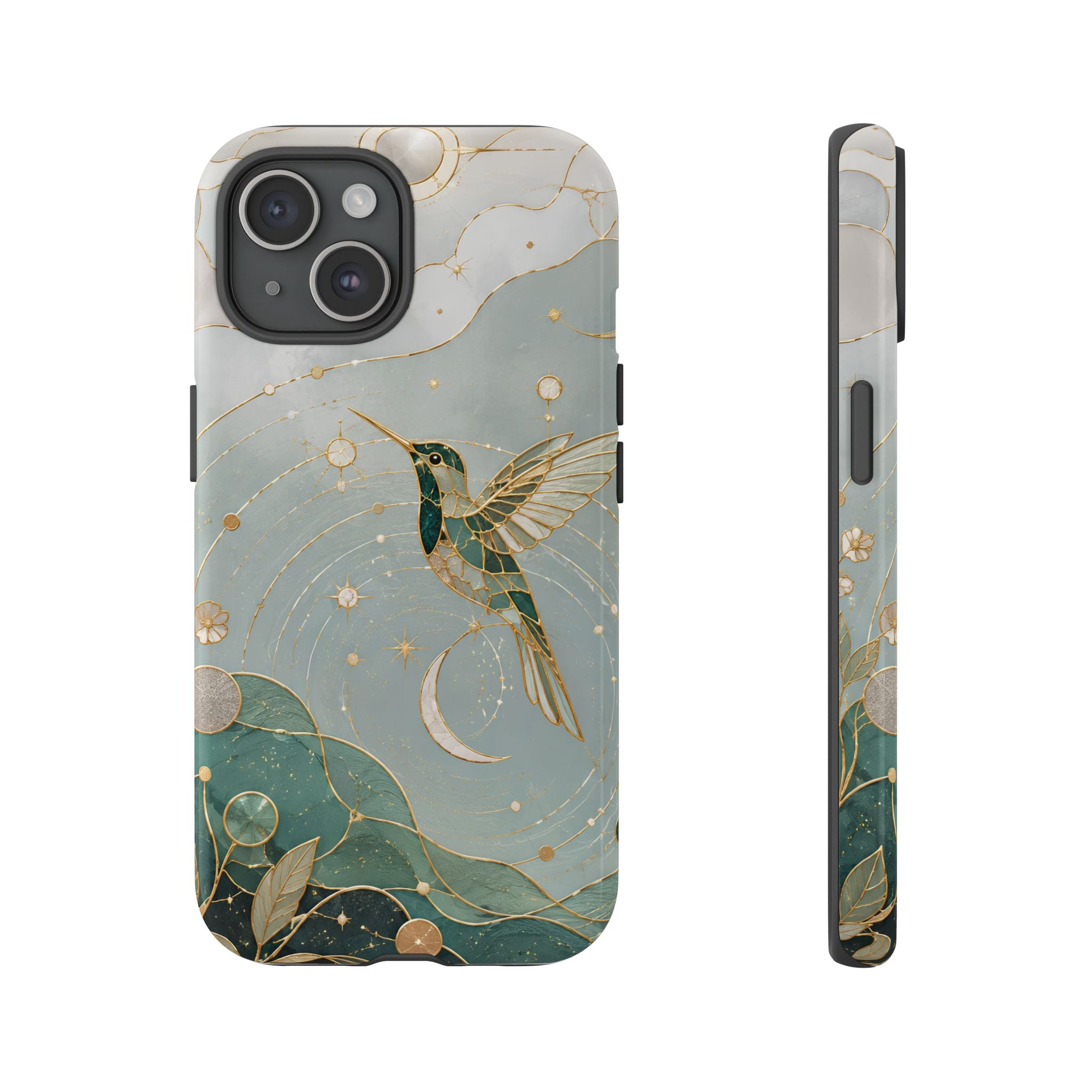 Celestial Hummingbird iPhone Case | Moon & Bird iPhone Case