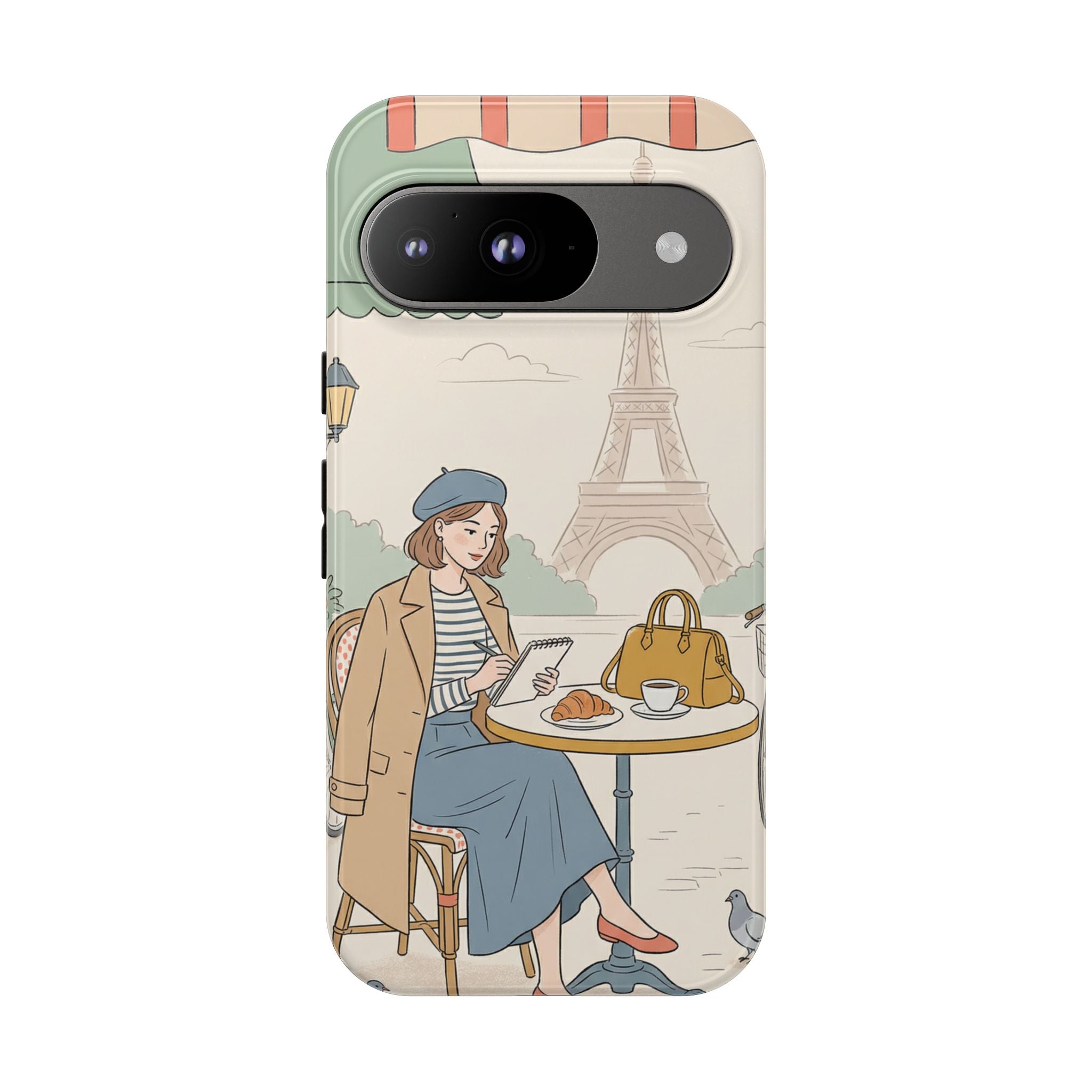 Paris Cafe  Google Pixel Phone Case | Cute Vintage Eiffel Tower Travel