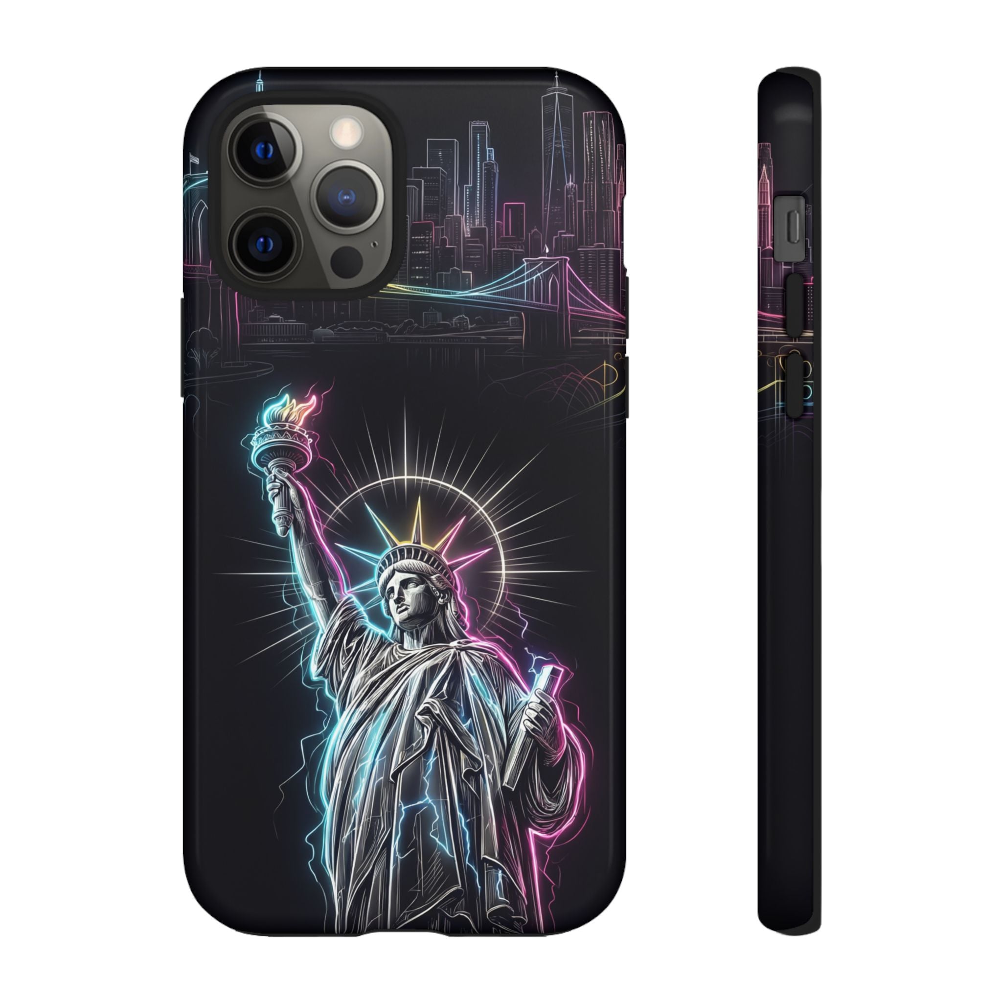 Neon Statue of Liberty Tough iPhone Case