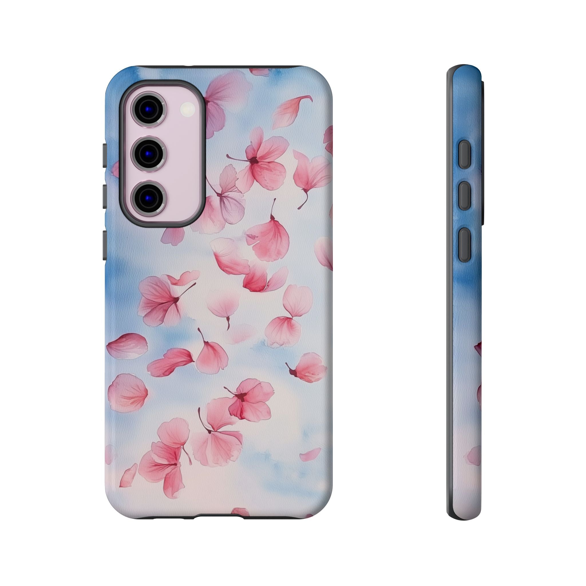 Floral Petal Tough Samsung Galaxy Case | Pink Falling Blossoms