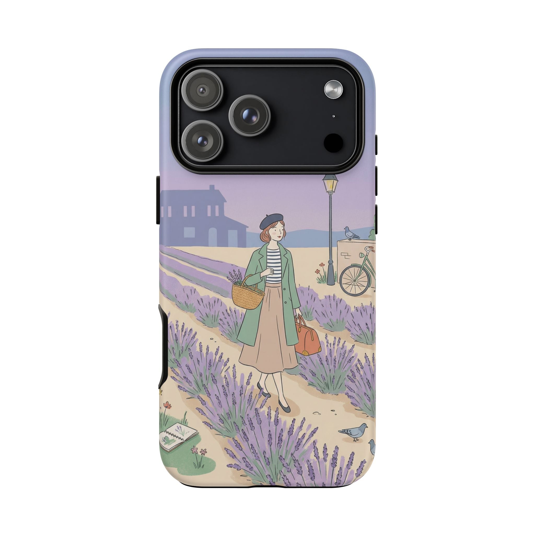 Lavender Field iPhone Case | Vintage Travel Illustration Protective Case