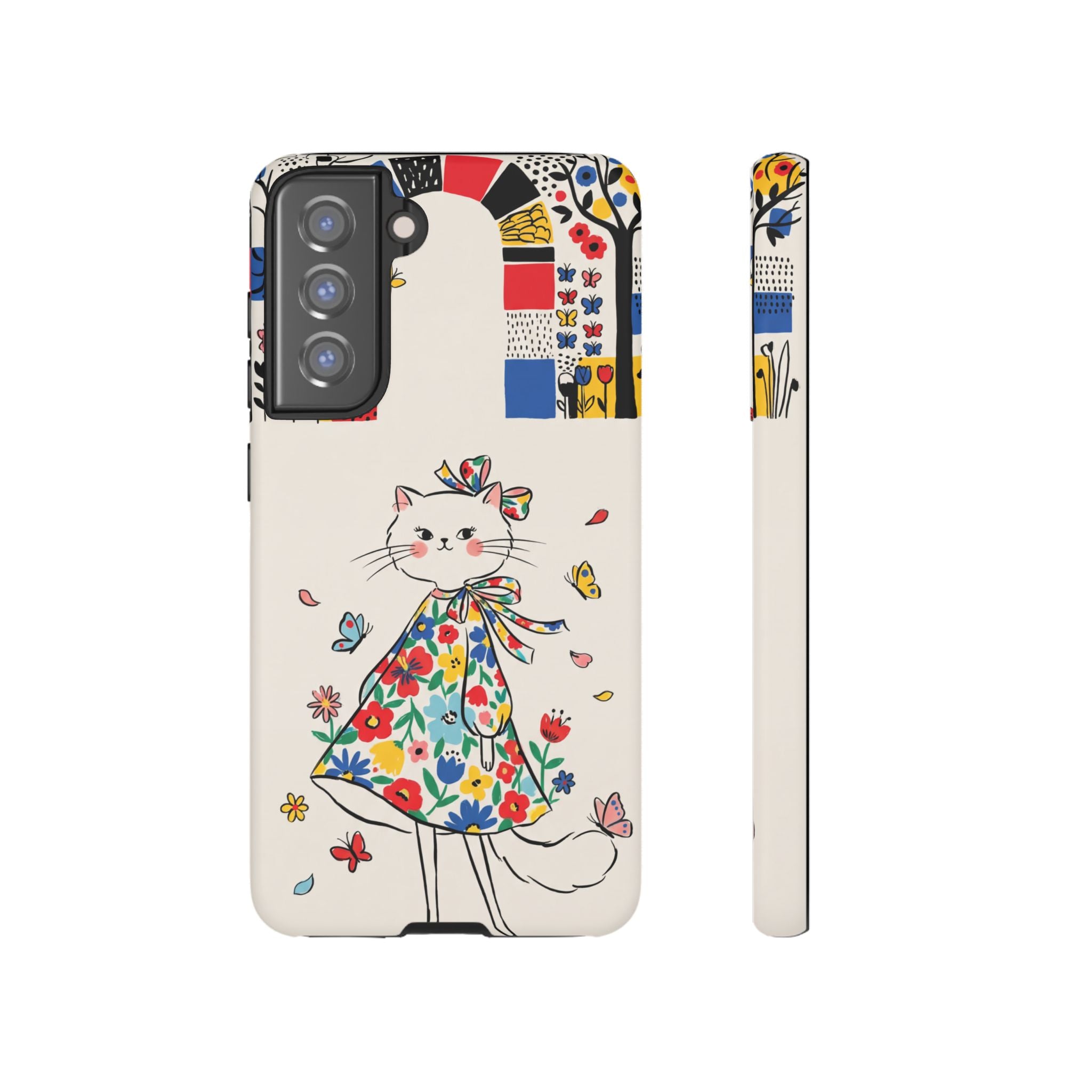 Floral Kitty Samsung Galaxy Phone Case | Cute Cat