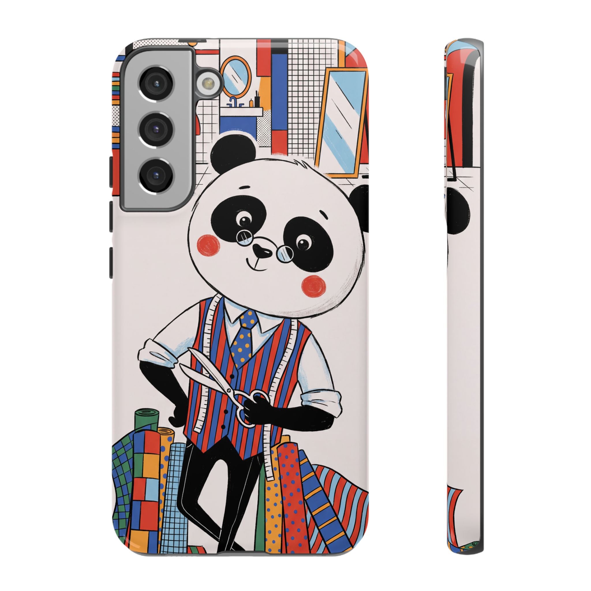 Panda Tailor Samsung Galaxy Phone Case | Cute Seamstress Cartoon