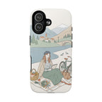 Scenic Picnic MagSafe iPhone Case | Vintage Bicycle & Mountain Illustration