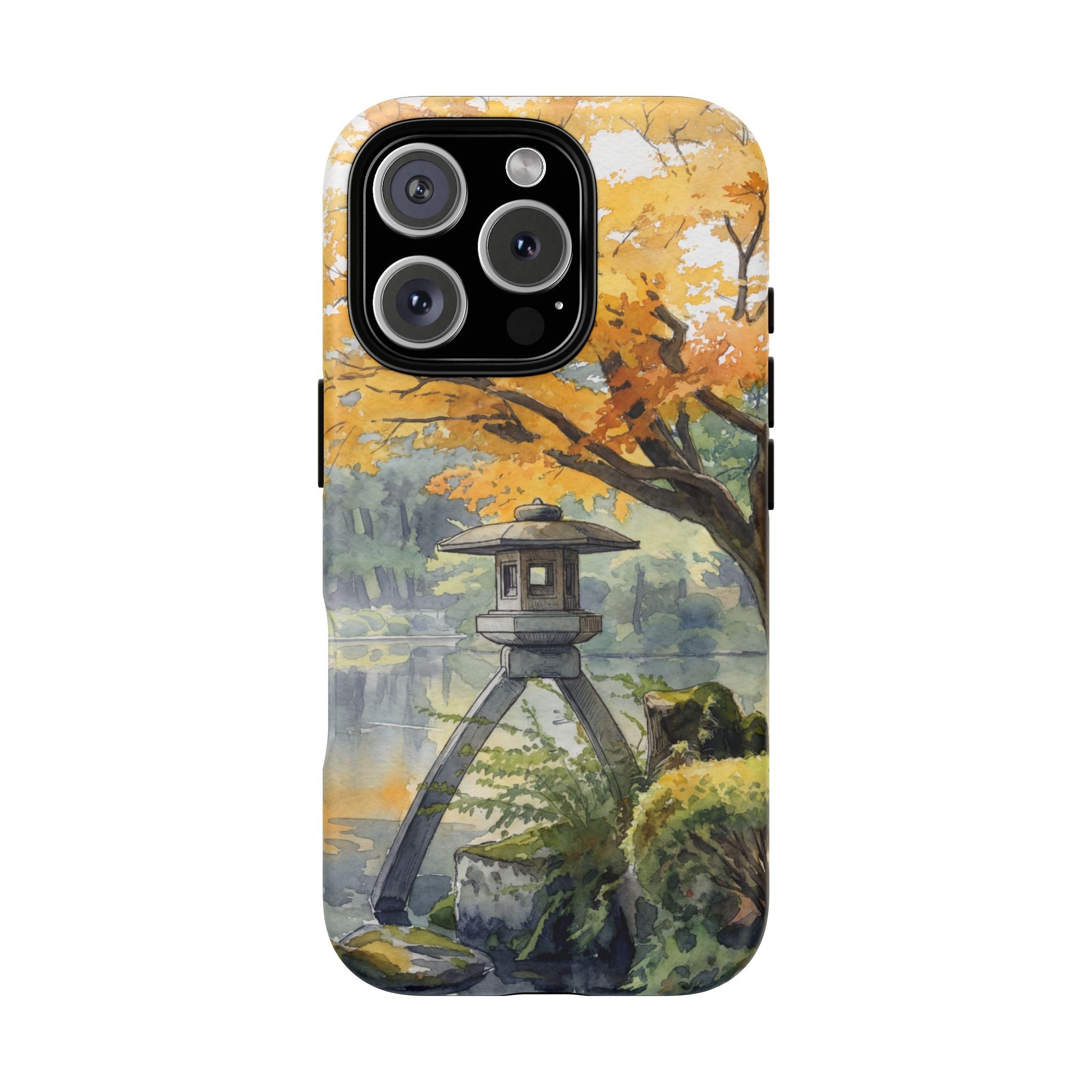 Autumn Japanese Garden MagSafe iPhone Case | Scenic Lantern Fall