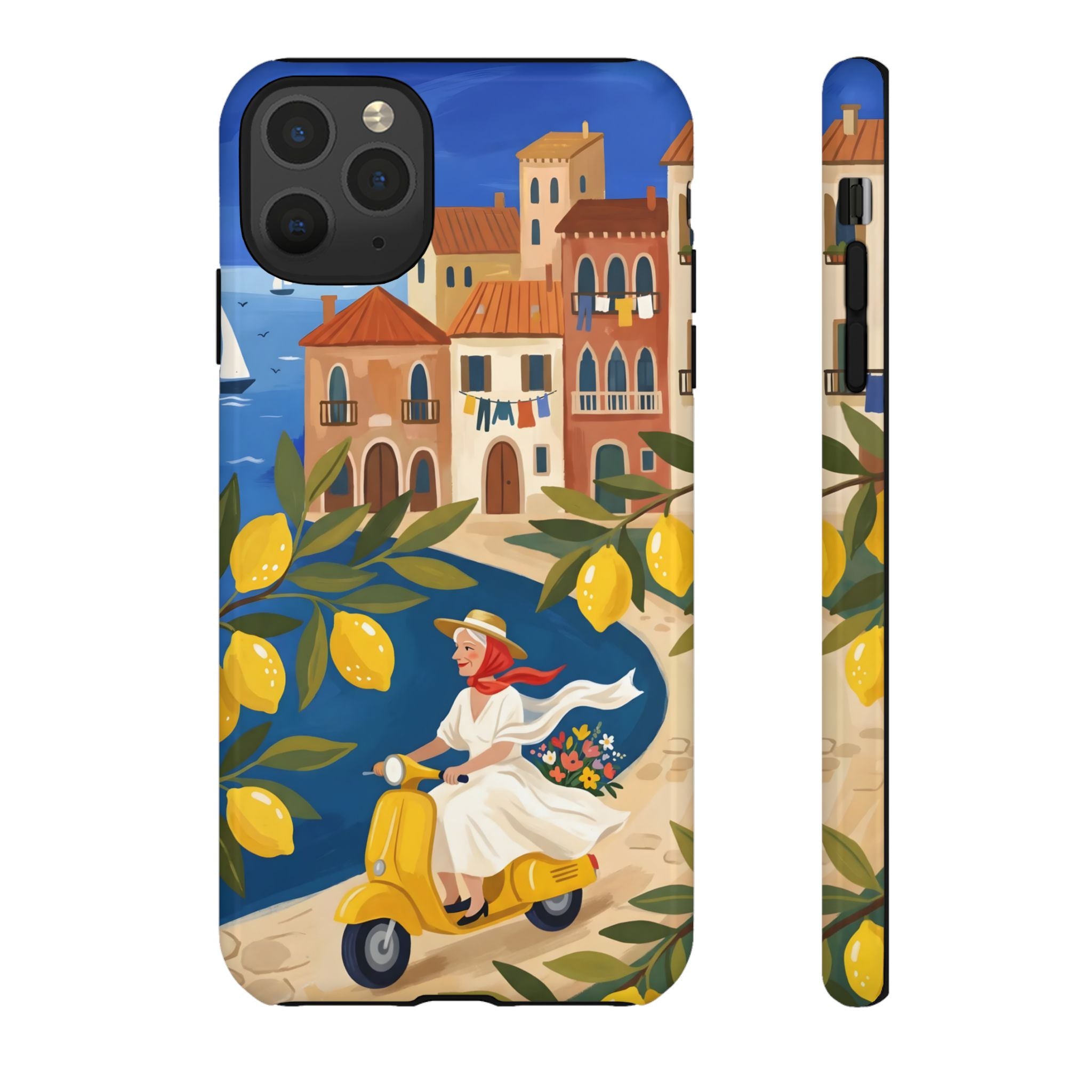 Lemon Coast Scooter iPhone Case | Mediterranean Vespa Travel Design