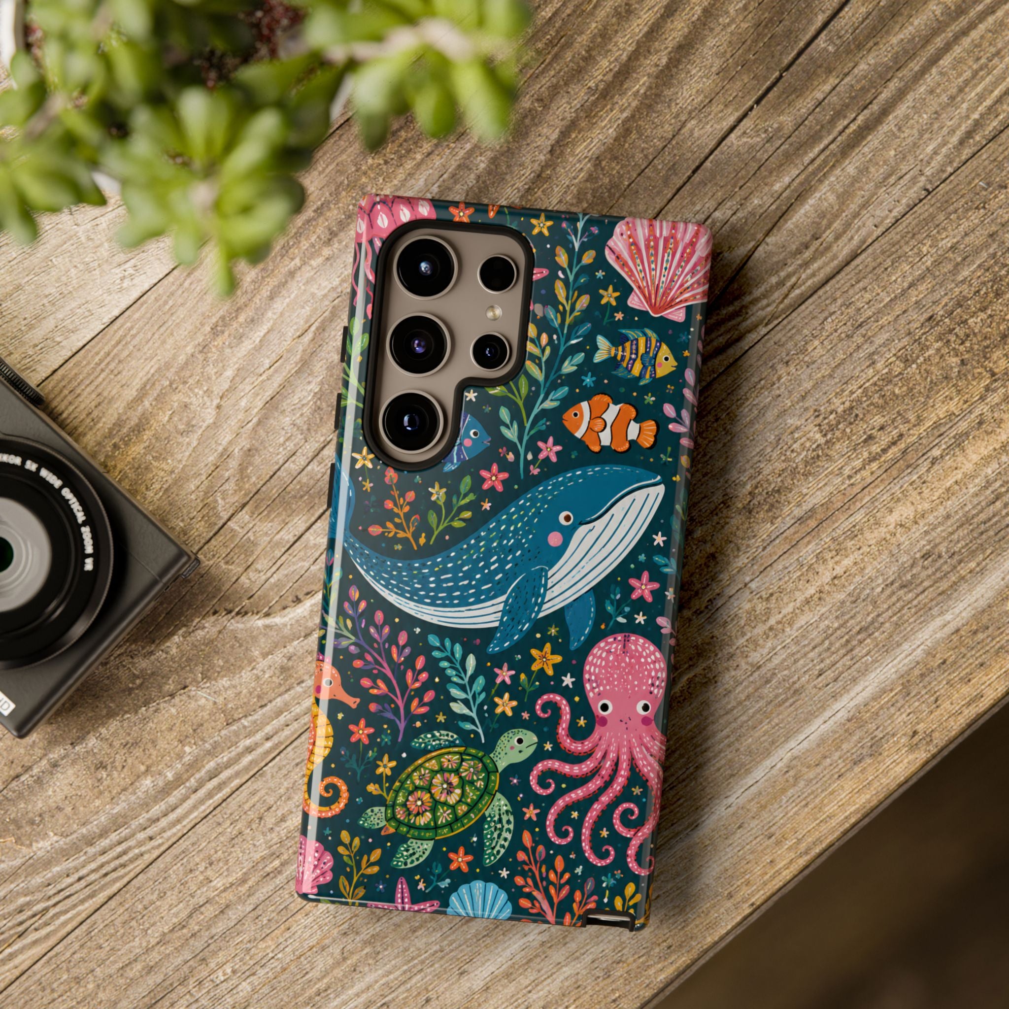 Underwater Friends Samsung Galaxy Phone Case | Whale, Octopus & Sea Life Floral Design