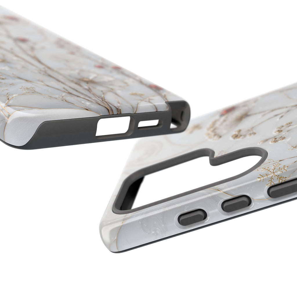 Ladybug Floral Samsung Galaxy Phone Case | White Flower Phone Case