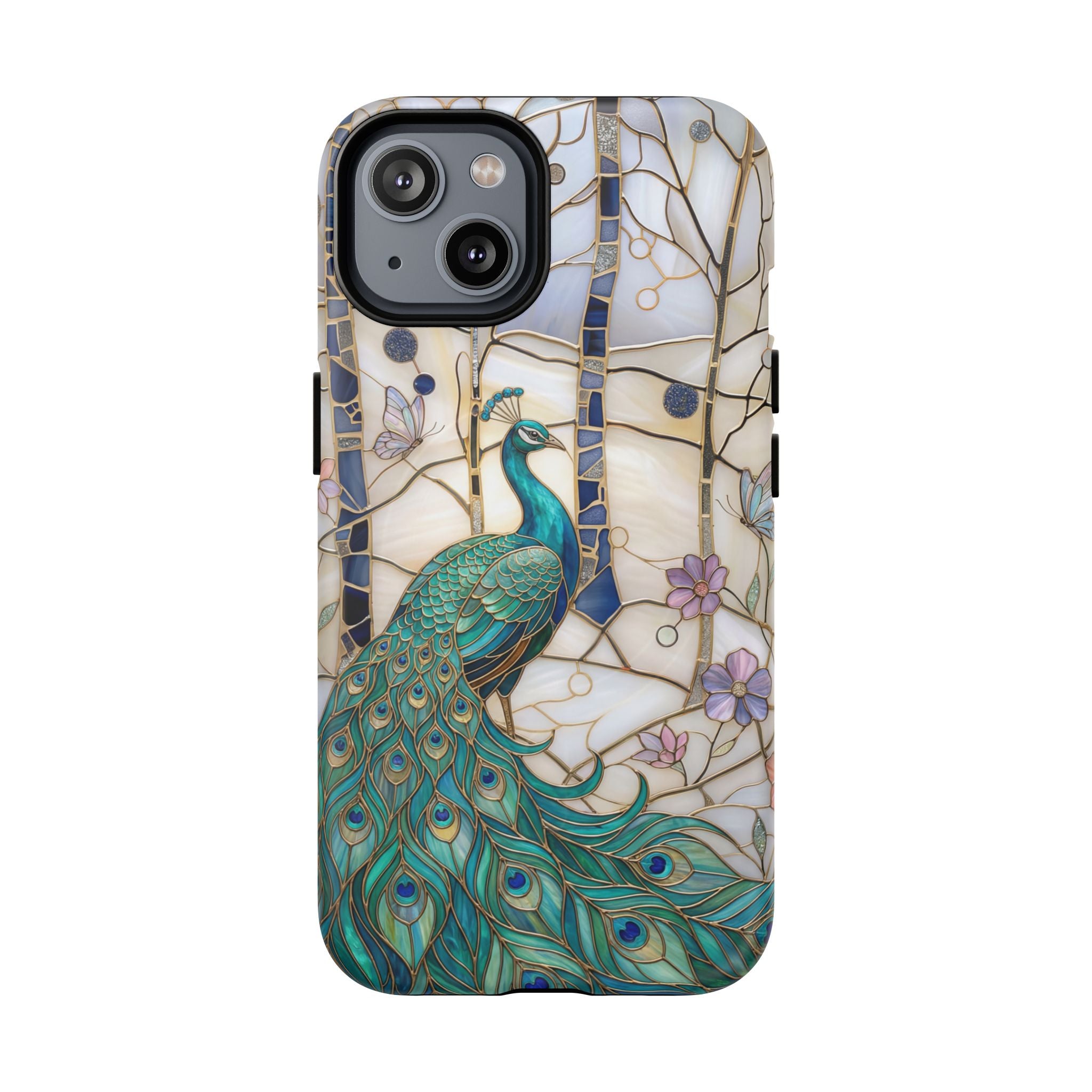 Peacock Stained Glass Tough MagSafe Phone Case