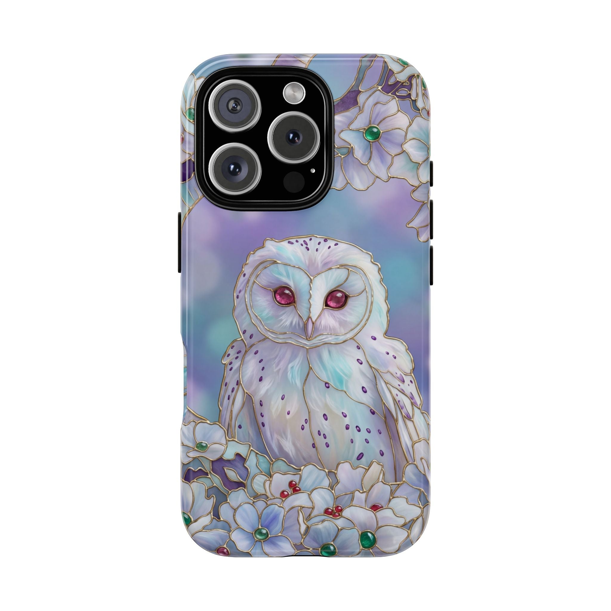 Mystic Owl Floral iPhone Case | Pastel Night Garden Protective Cover