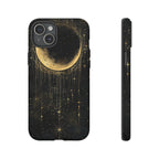 Moonlit Crescent Tough iPhone Case | Gold Stars Night Sky