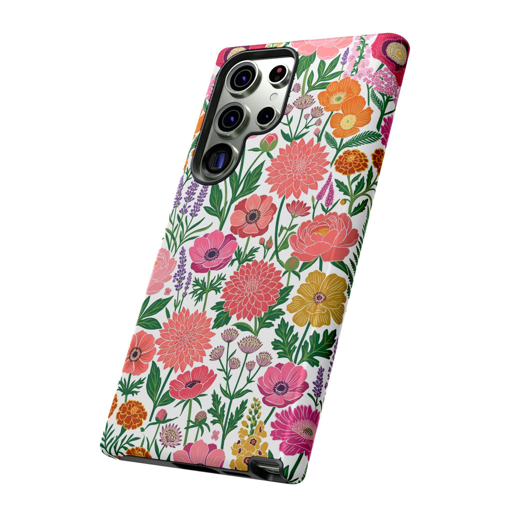 Floral Tough Samsung Galaxy Phone Case | Colorful Garden Print Protective Cover