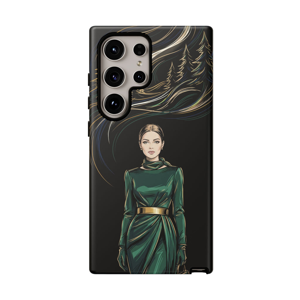 Elegante custodia per telefono Samsung Galaxy con donna della foresta