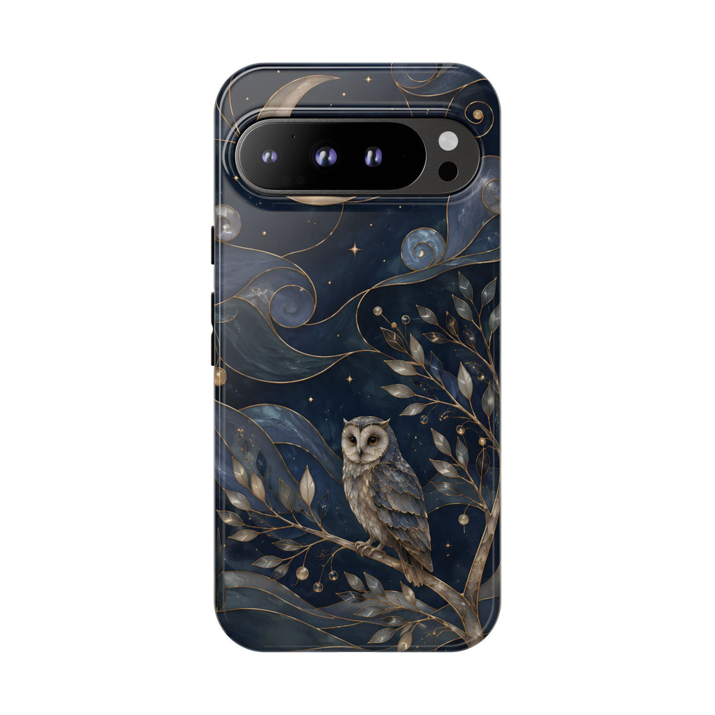 Barn Owl Google Pixel Phone Case | Midnight Forest Art Cover
