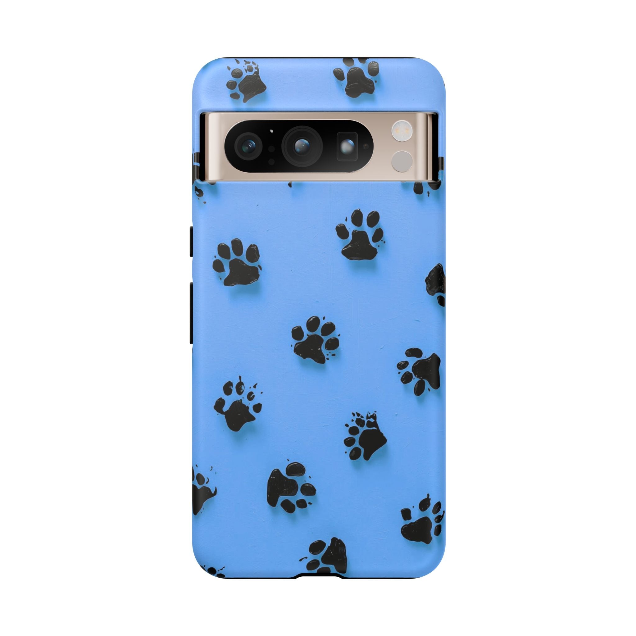 Blue Paw Print Tough Google Pixel Case — Protective Dog & Cat Lover Cover