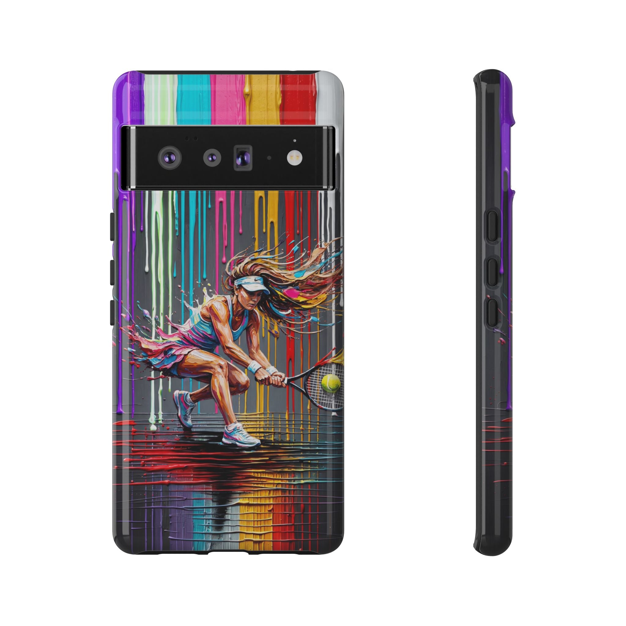 Colour Splash Tennis Google Pixel Phone Case | Vibrant Female Player Art