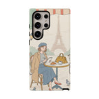 Paris Cafe Samsung Galaxy Phone Case | Cute Vintage Eiffel Tower Travel