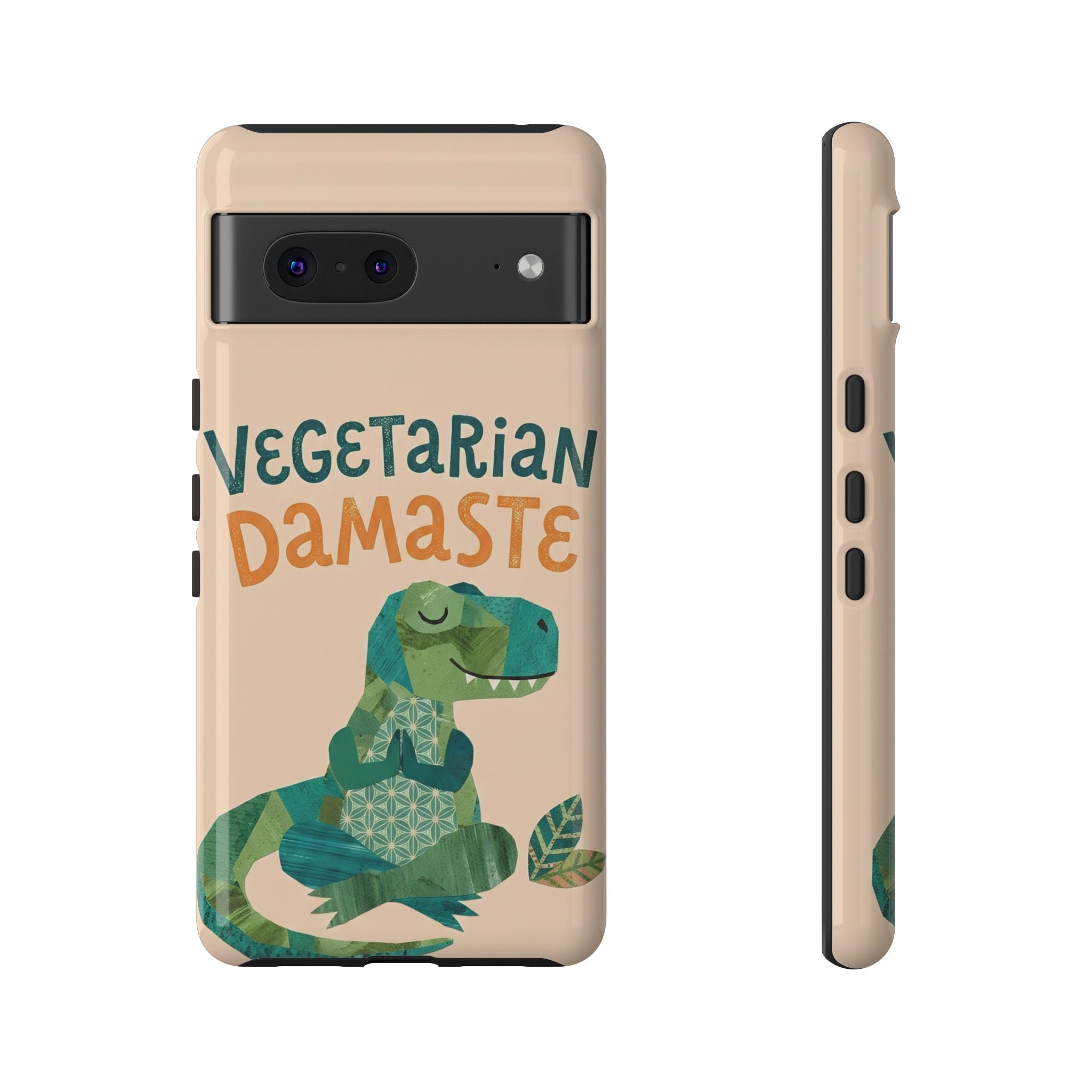 Cute Dinosaur Tough Google Pixel Phone Case | Whimsical Meditating Dino Cover
