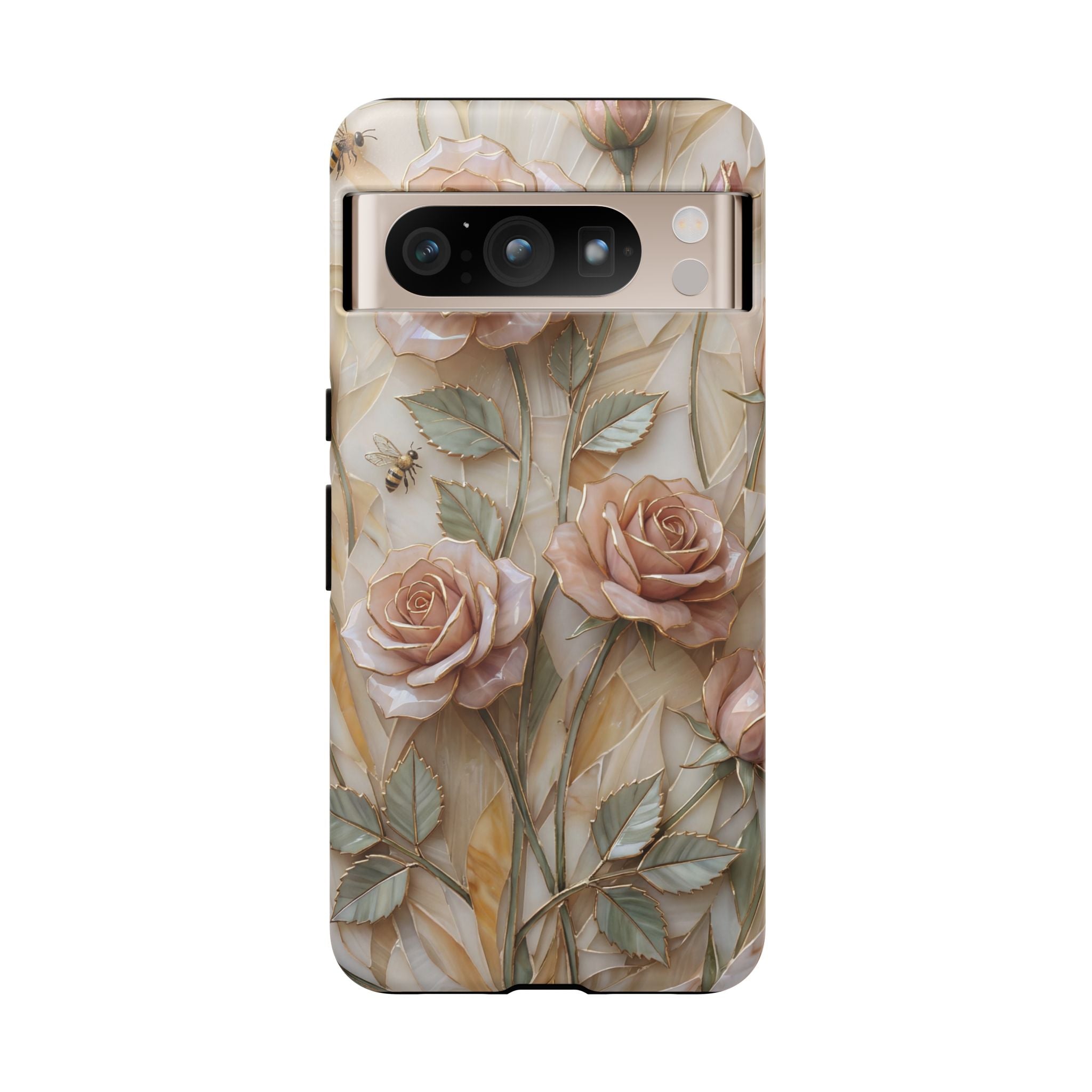 Vintage Blush Rose Floral Tough Google Pixel Protective Cover