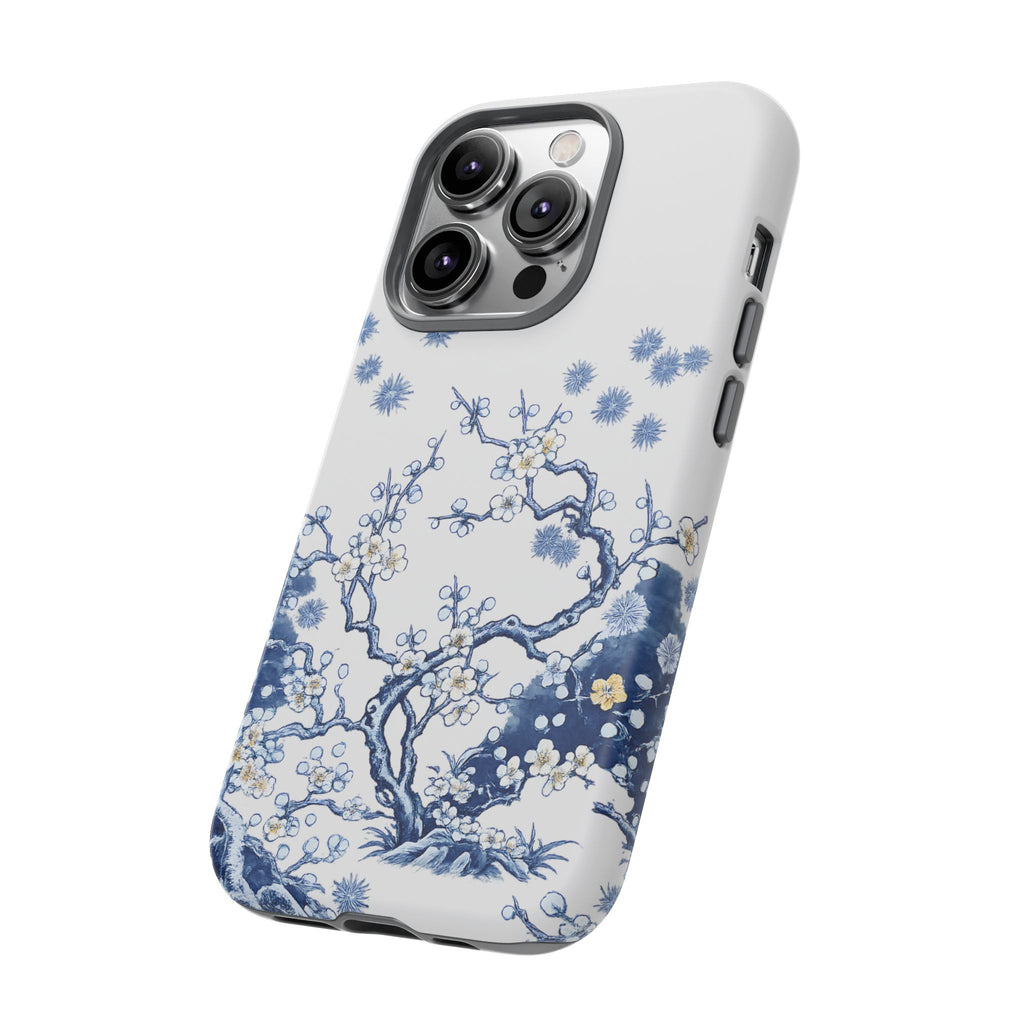 Vintage Blue White Porcelain iPhone Case | Chinoiserie Floral Tough Cover
