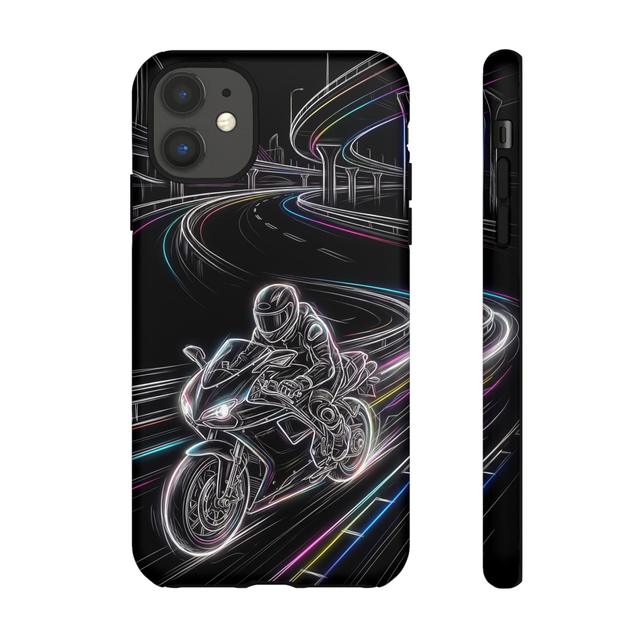 Neon Night Rider iPhone Case | Motorcycle Racing Protective Cover