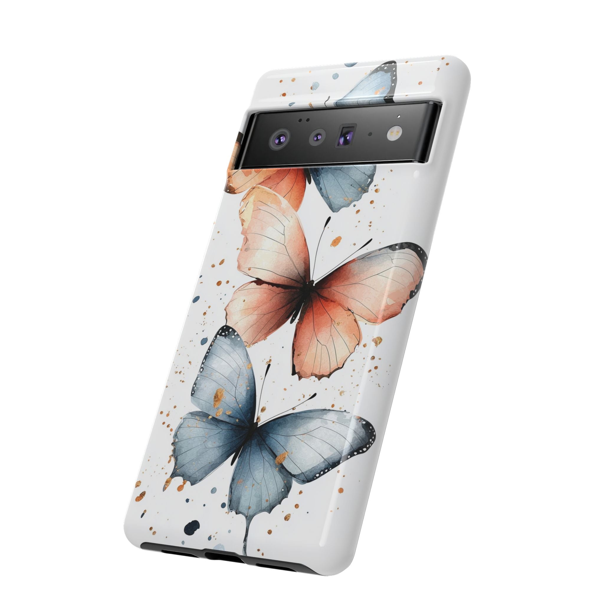Watercolour Blue & Peach Butterfly Tough Google Pixel Case