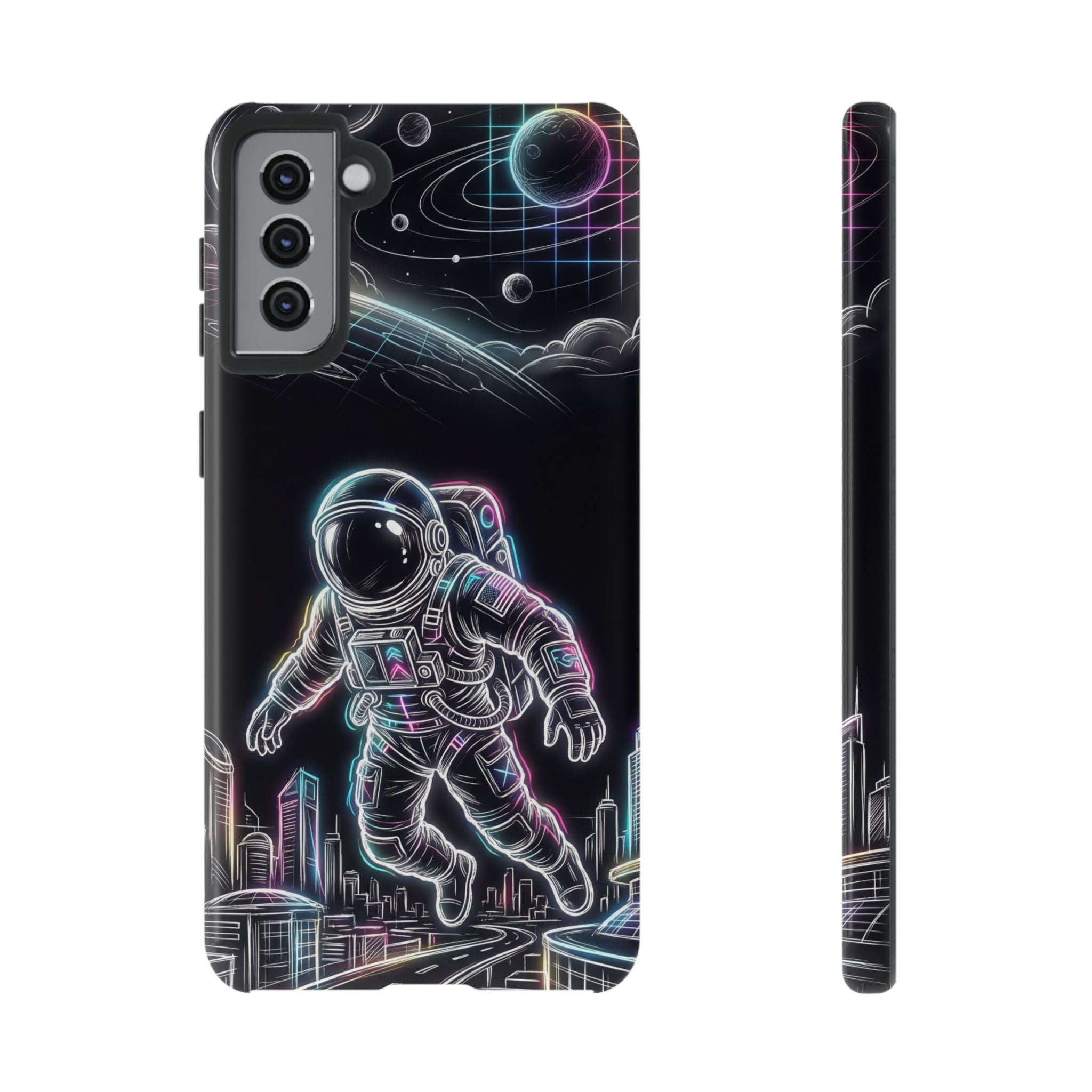 Space Explorer Astronaut Neon Samsung Galaxy Phone Case