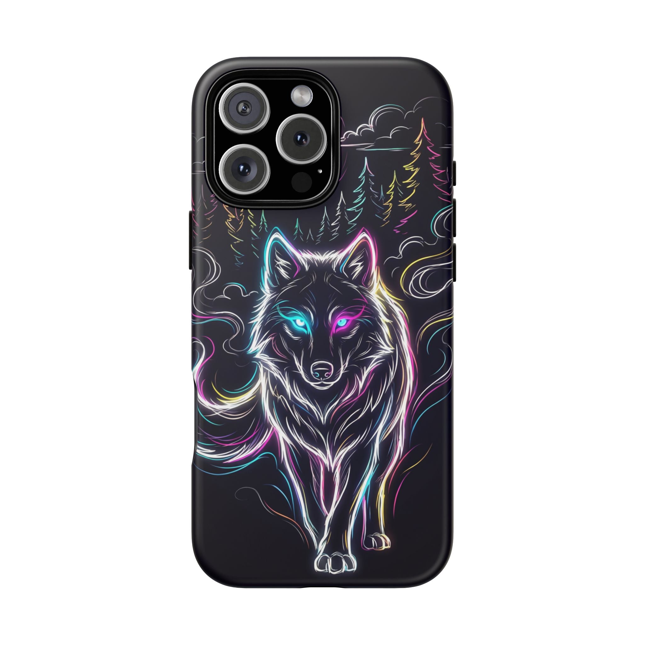 Neon Wolf iPhone Case | Mystic Glow Protective Tough Case
