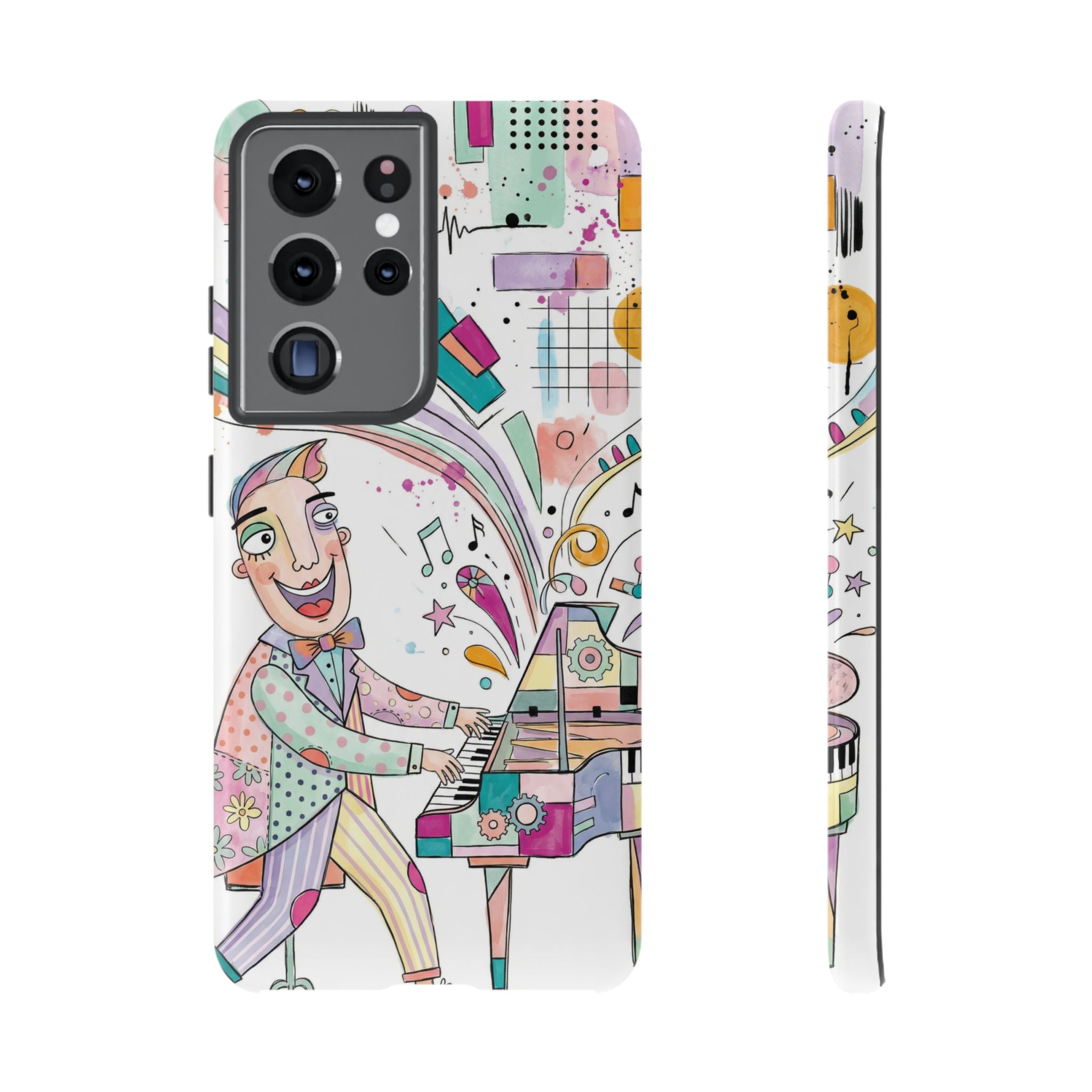 Musical Pianist Samsung Galaxy Phone Case | Colorful Whimsical Piano Art