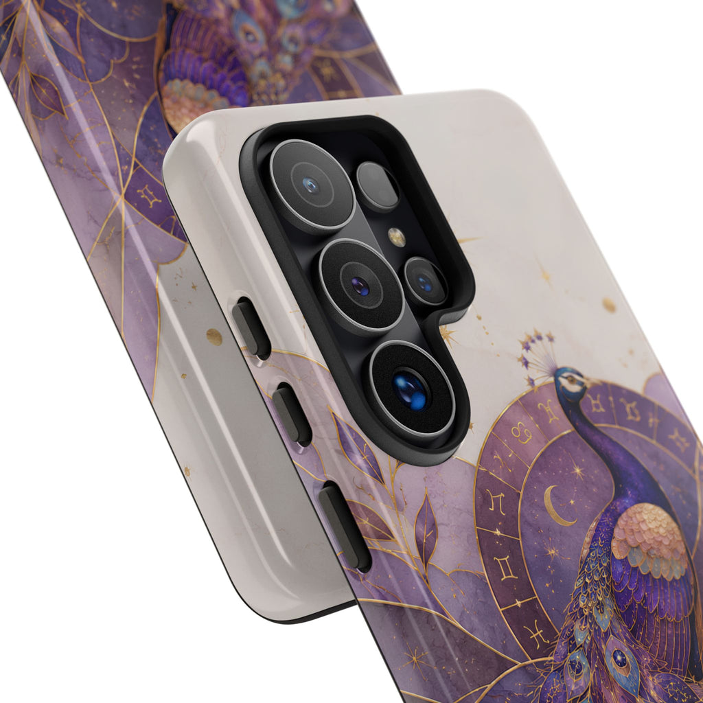 Purple Peacock Samsung Galaxy Phone Case | Celestial Peacock Phone Case