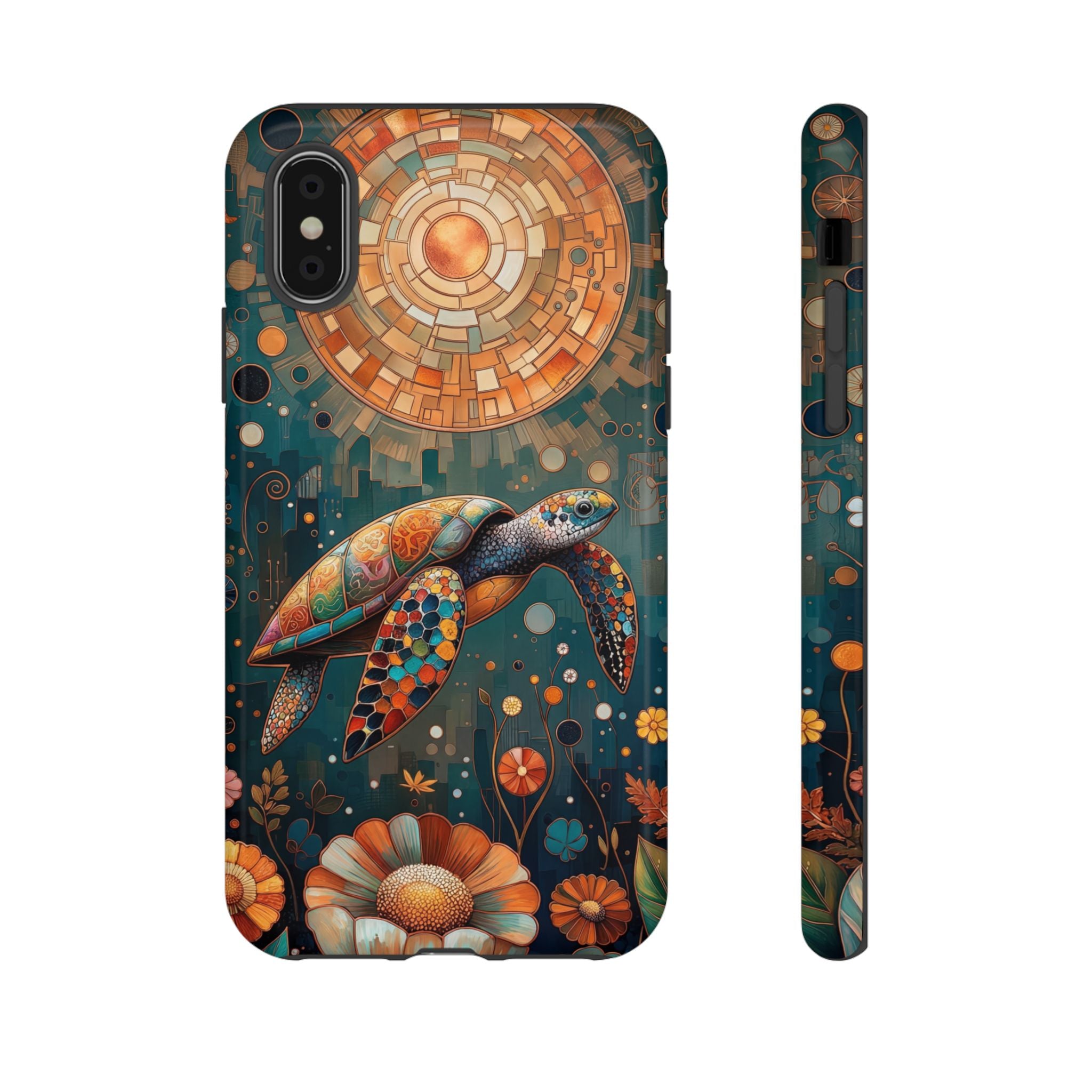 Sea Turtle Mosaic iPhone Case | Artistic Ocean Nature Protective Cover