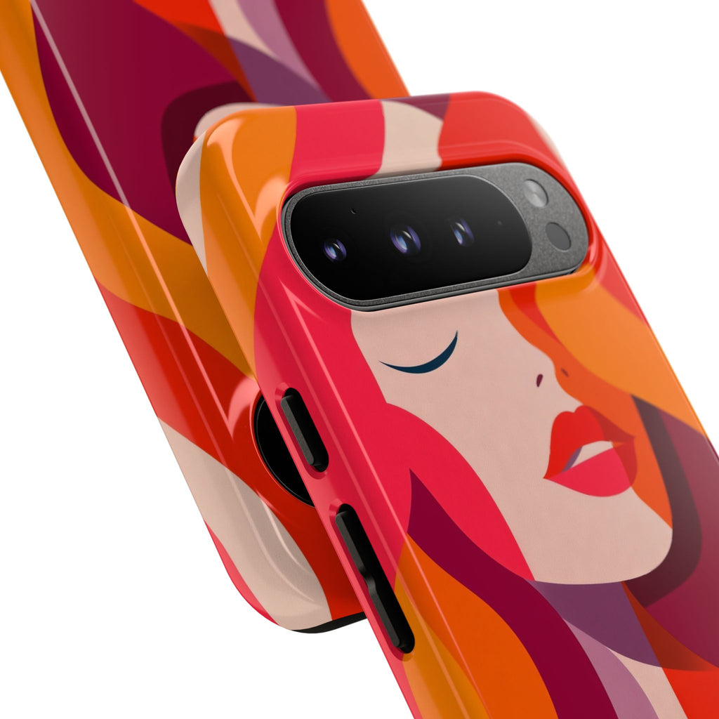 Retro Pop Art Woman Google Pixel Case | Bold Colourful Abstract Portrait