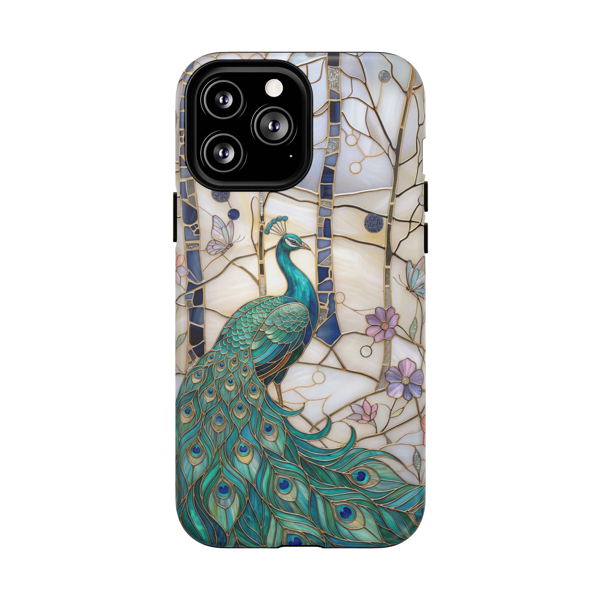Peacock Stained Glass Tough MagSafe Phone Case